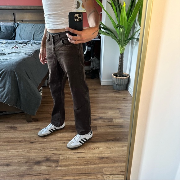 DARK BROWN STRAIGHT FIT JEANS - Picture 6 of 6
